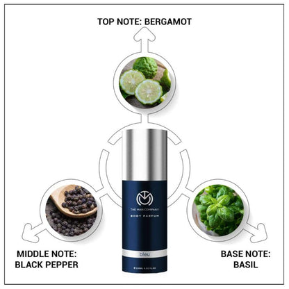 The Man Company Bleu, Long-Lasting Body Perfume for Men
