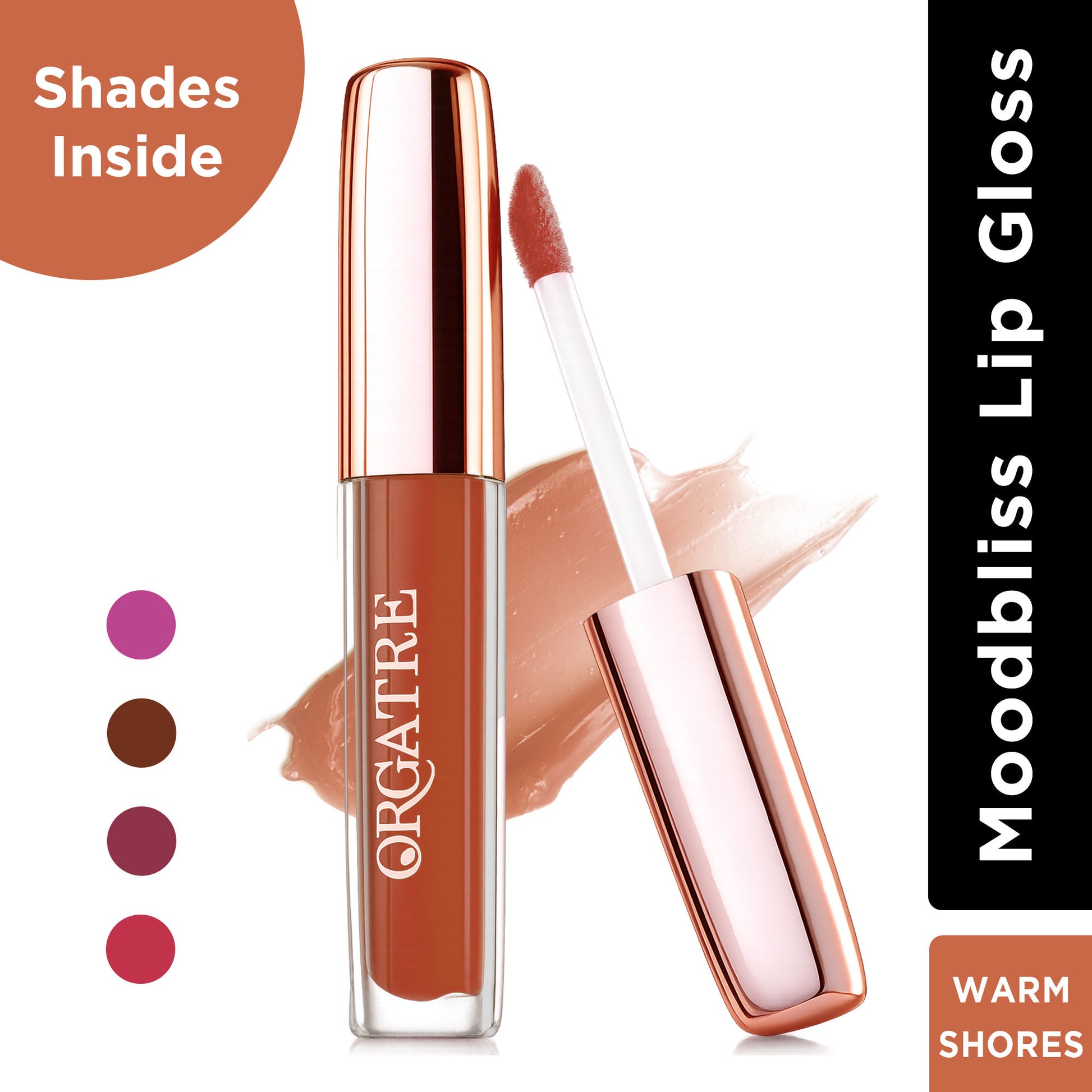 Orgatre Lip Gloss Fuller Plumped Lips With Instant Shine & Glossy Finish - Warm Shores