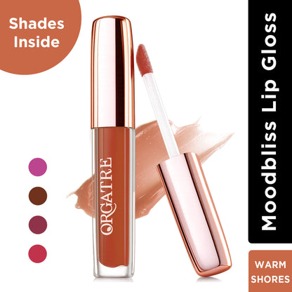 Orgatre Lip Gloss Fuller Plumped Lips With Instant Shine & Glossy Finish - Warm Shores