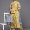 Dhiyona VA Women's Empire Pure Cotton Kurta with Trousers & With Dupatta