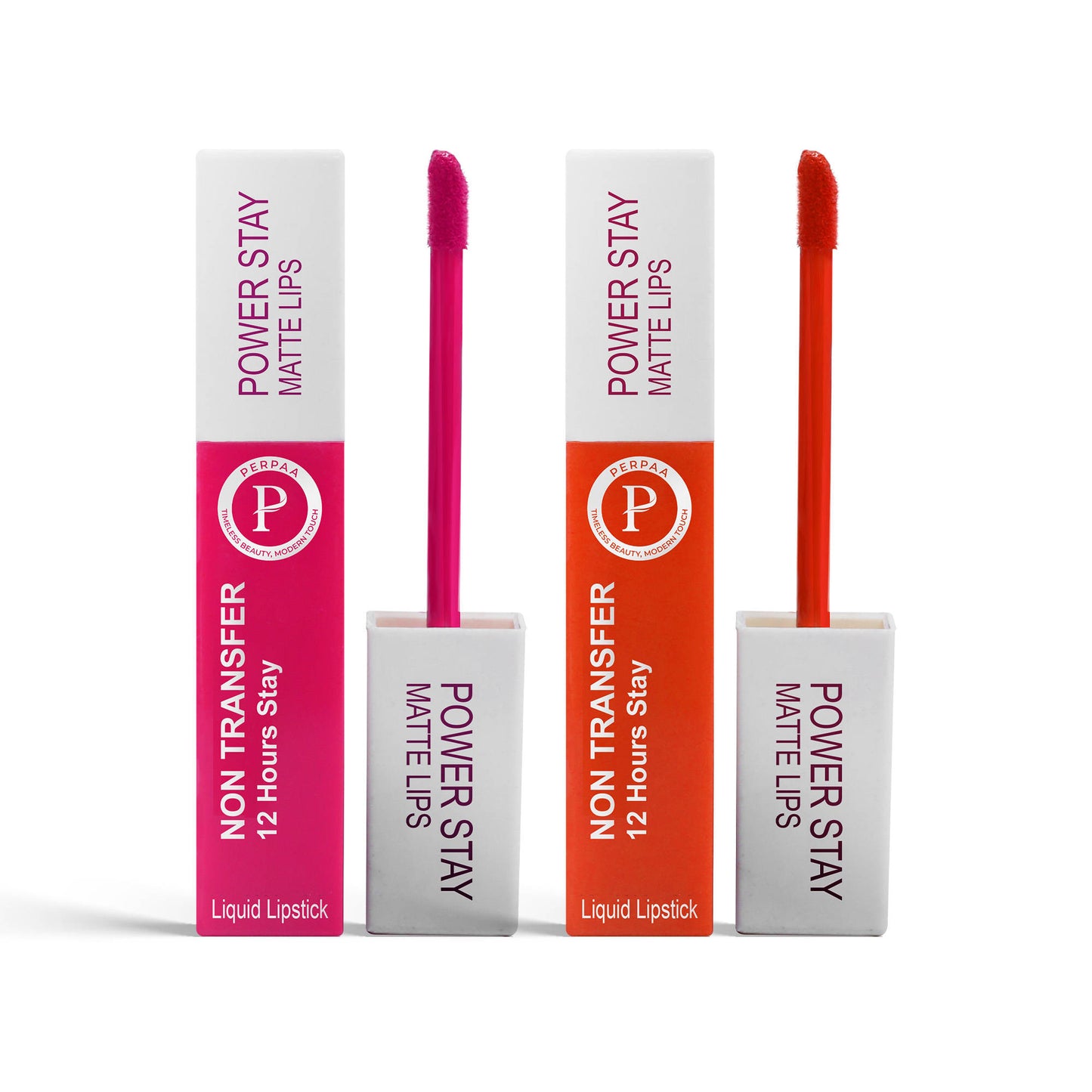 PERPAA Beauty Power Stay Matte Liquid Lipstick - Set Of 2 - Pinkred