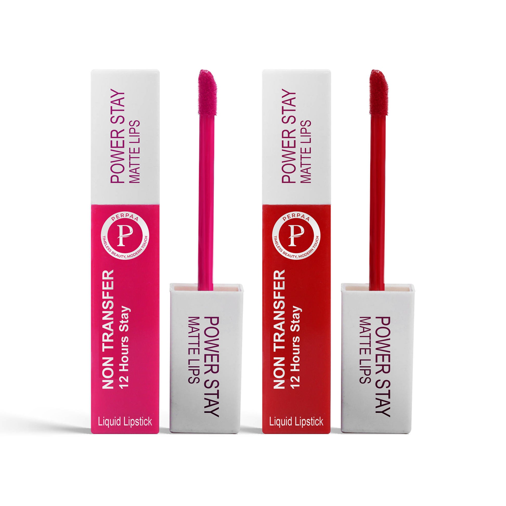 PERPAA Beauty Power Stay Matte Liquid Lipstick - Set Of 2 - Pinkmaroon