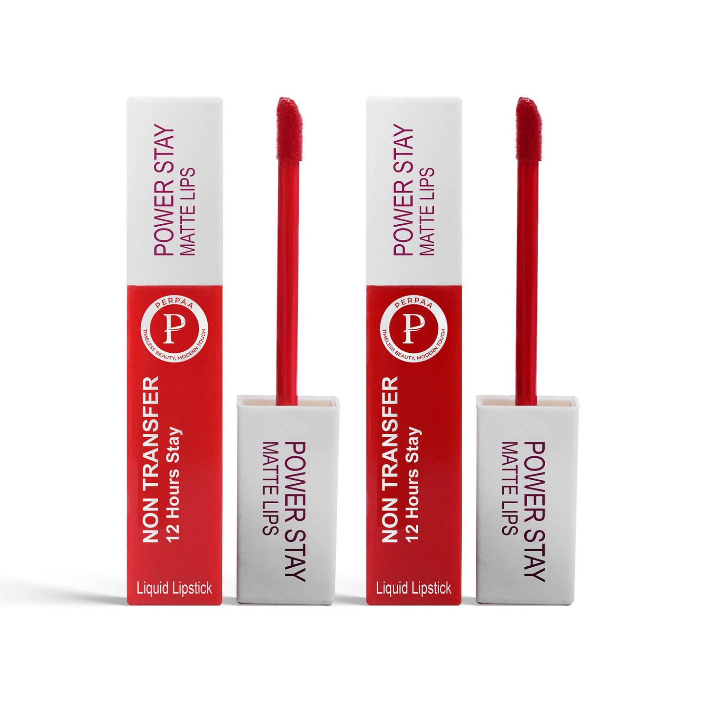 PERPAA Beauty Power Stay Matte Liquid Lipstick - Set Of 2 - Darkredmaroon