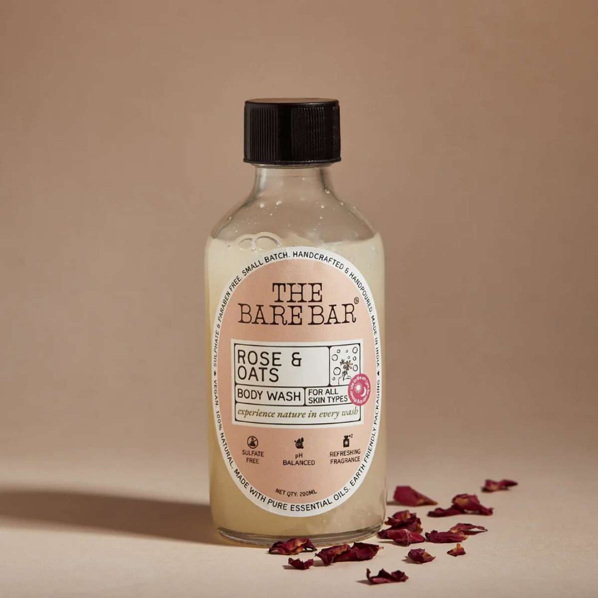 THE BARE BAR Rose And Oats Body Wash