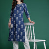 Dhiyona IE Floral Printed Indigo Kurta