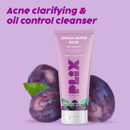 Plix 0.5% Salicylic Acid Jamun Face Wash Cleanser For Active Acne & Oil Control, Acne Breakouts