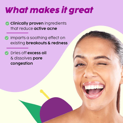 Plix 0.5% Salicylic Acid Jamun Face Wash Cleanser For Active Acne & Oil Control, Acne Breakouts