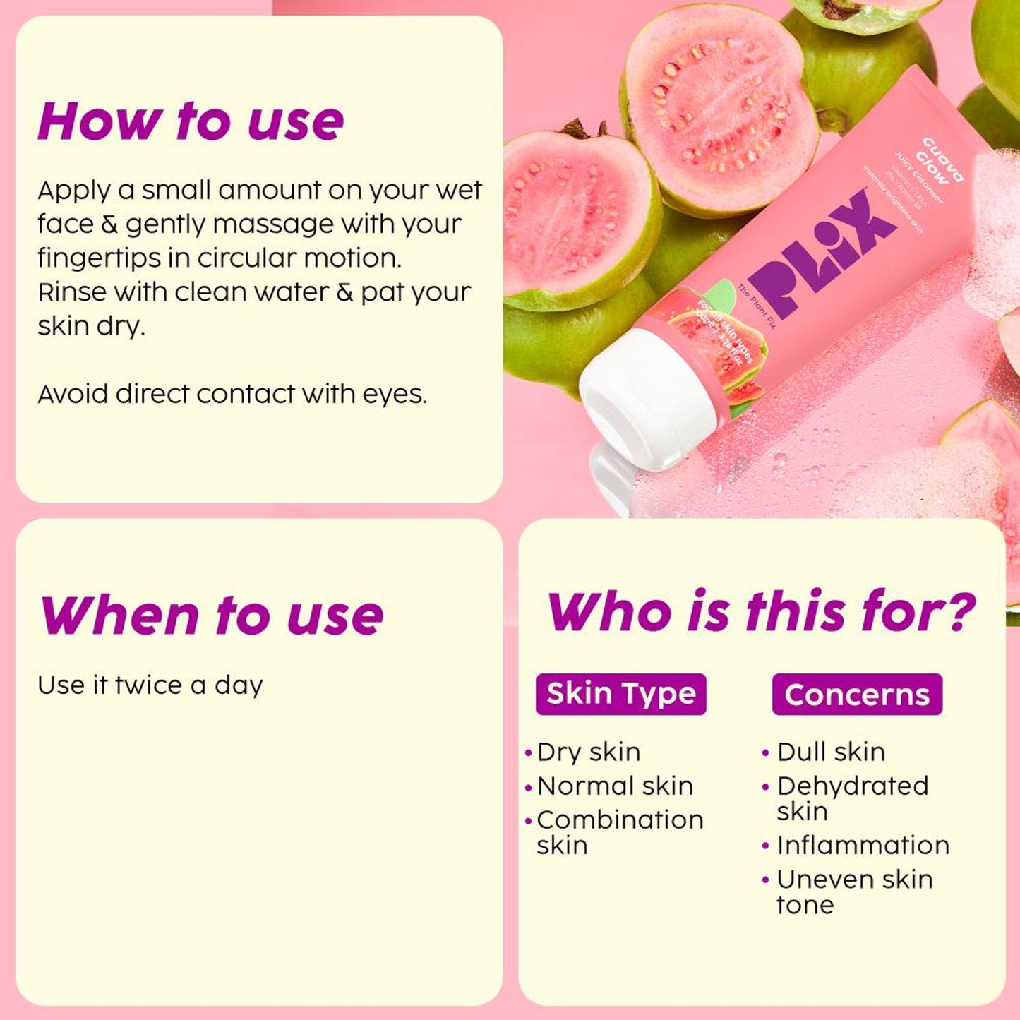 Plix Vitamin C Face Wash Cleanser For Skin Brightening, Pro Vit B5 & Alpha Lipoic Acid For Skin Glow