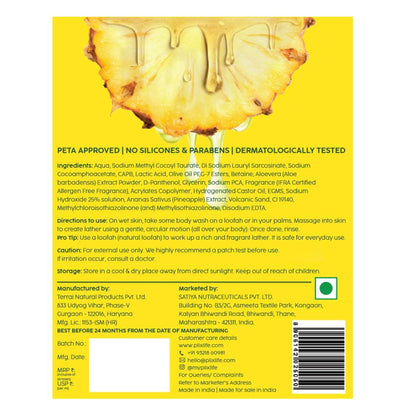 Plix Pineapple 5% Lactic Acid Body Wash Exfoliates Dry, Rough & Strawberry Skin With Deep Cleansing