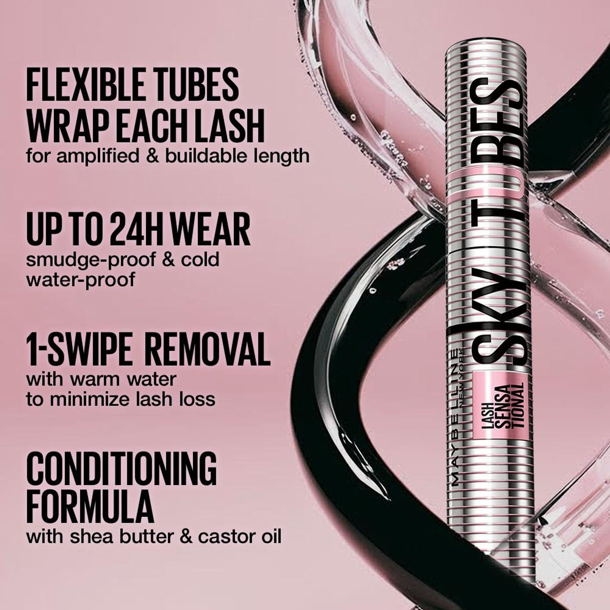 Maybelline New York Lash Sensational Sky Tubes Tubing Mascara - Very Black