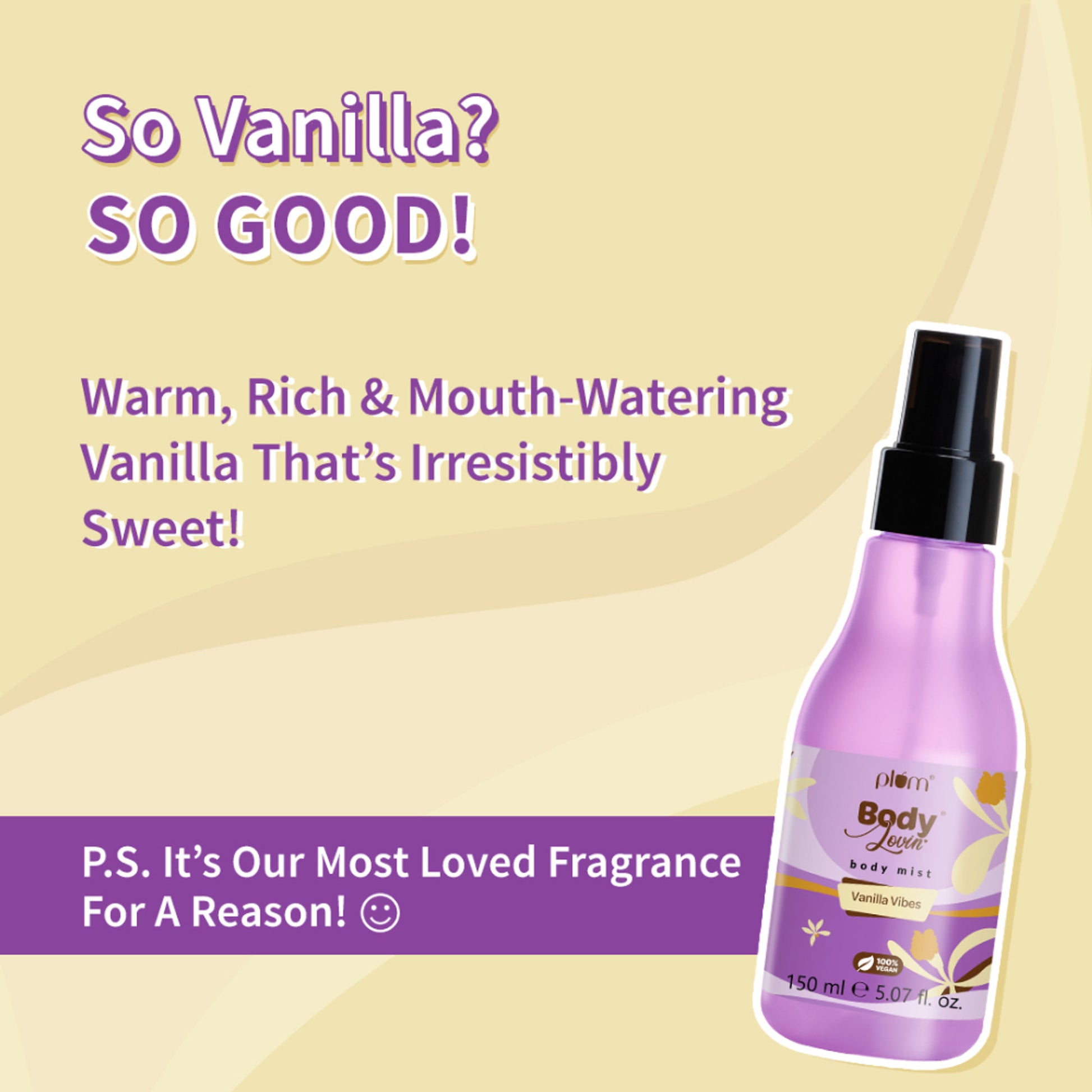 Plum BodyLovin Vanilla Vibes Body Mist For A Long Lasting Vanilla Fragrance
