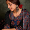 Dhiyona IE Floral Printed Round Neck Cotton Straight Kurta With Trousers & Dupatta