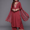 Dhiyona VA Women's Regular Gotta Patti Silk Crepe Kurta with Trousers & With Dupatta