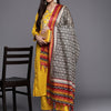 Indyancart VA Women'sFloral Yoke Design Gotta Patti Kurta with Trousers & With Dupatta