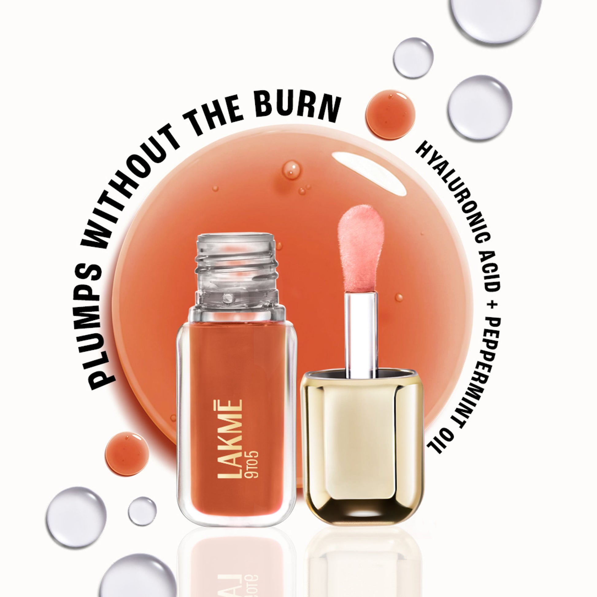 Lakme 9to5 HyaGloss Powerplump Lip Oil - Vacation Nude