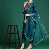 Dhiyona IE Women Floral Embroidered Regular Sequinned Kurta with Trousers & With Dupatta