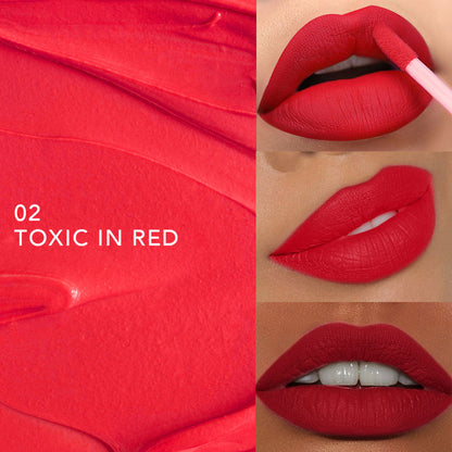 GLAM21 Mattitude Liquid Matte Lipstick - Toxic In Red