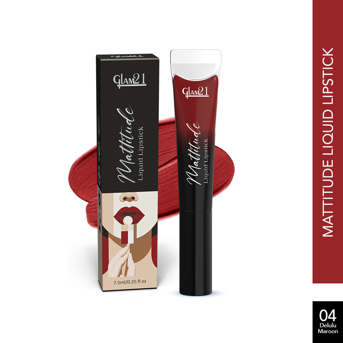 GLAM21 Mattitude Liquid Matte Lipstick - Delulu Maroon