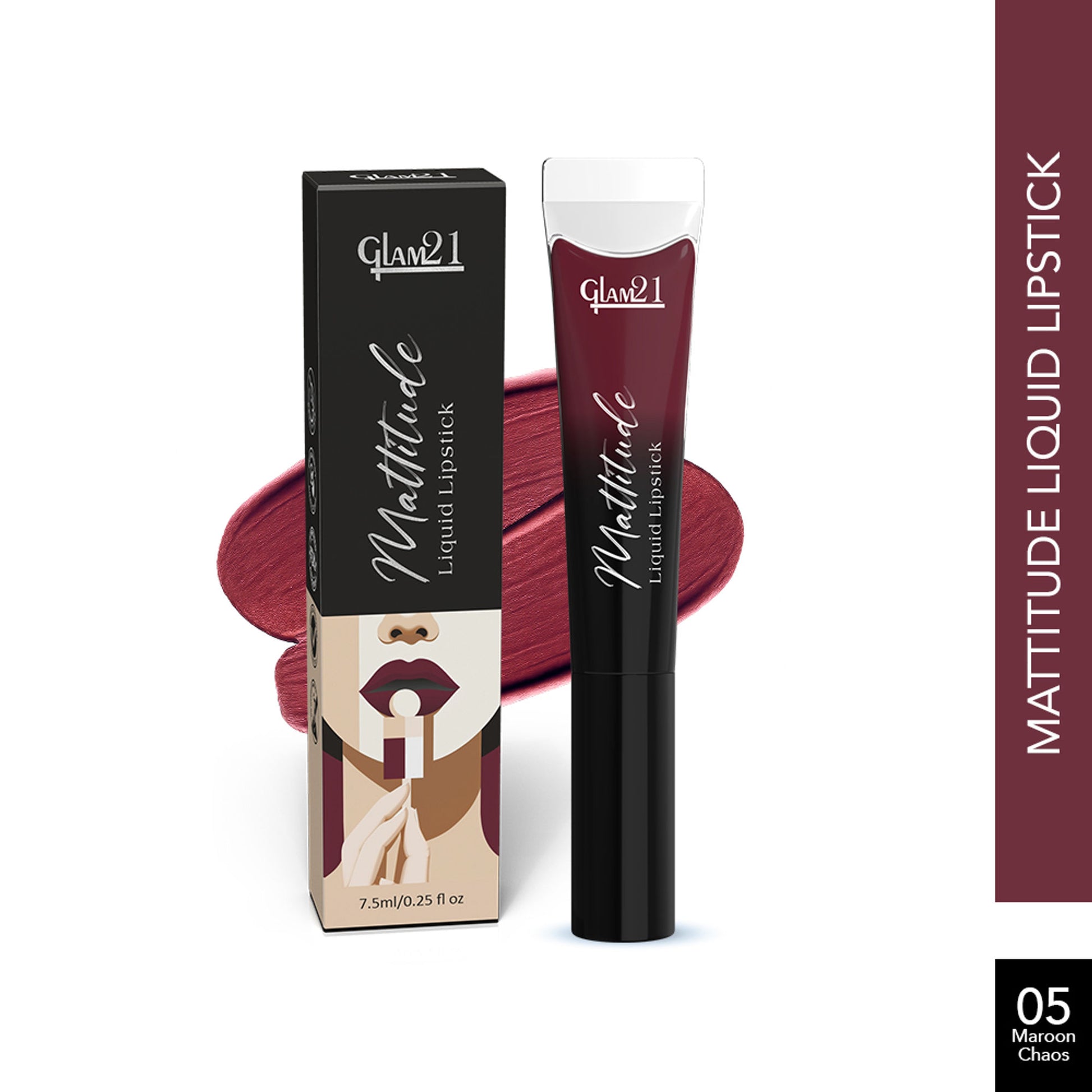 GLAM21 Mattitude Liquid Matte Lipstick - Maroon Chaos