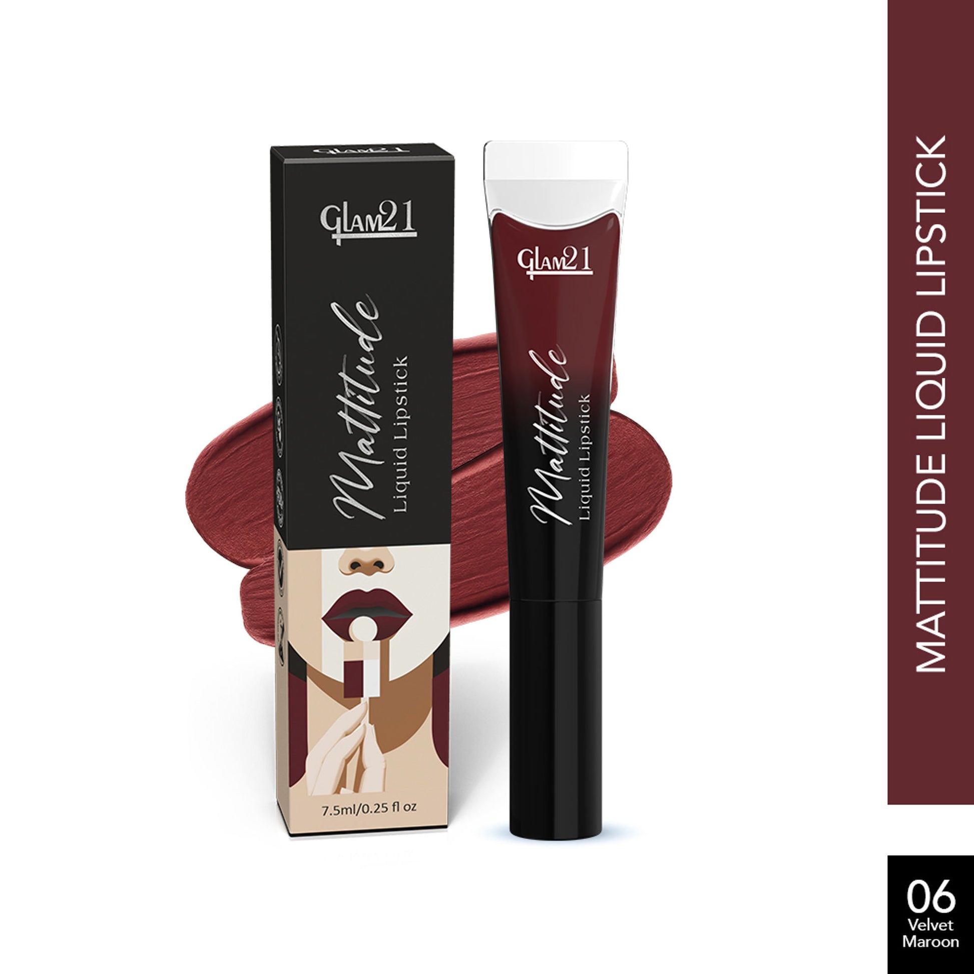 GLAM21 Mattitude Liquid Matte Lipstick - Velvet Maroon