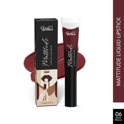 GLAM21 Mattitude Liquid Matte Lipstick - Velvet Maroon
