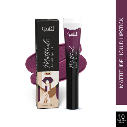 GLAM21 Mattitude Liquid Matte Lipstick - Dark Like Plum