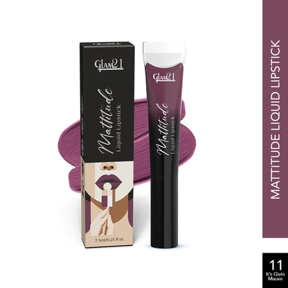 GLAM21 Mattitude Liquid Matte Lipstick - It'S Givin Mauve