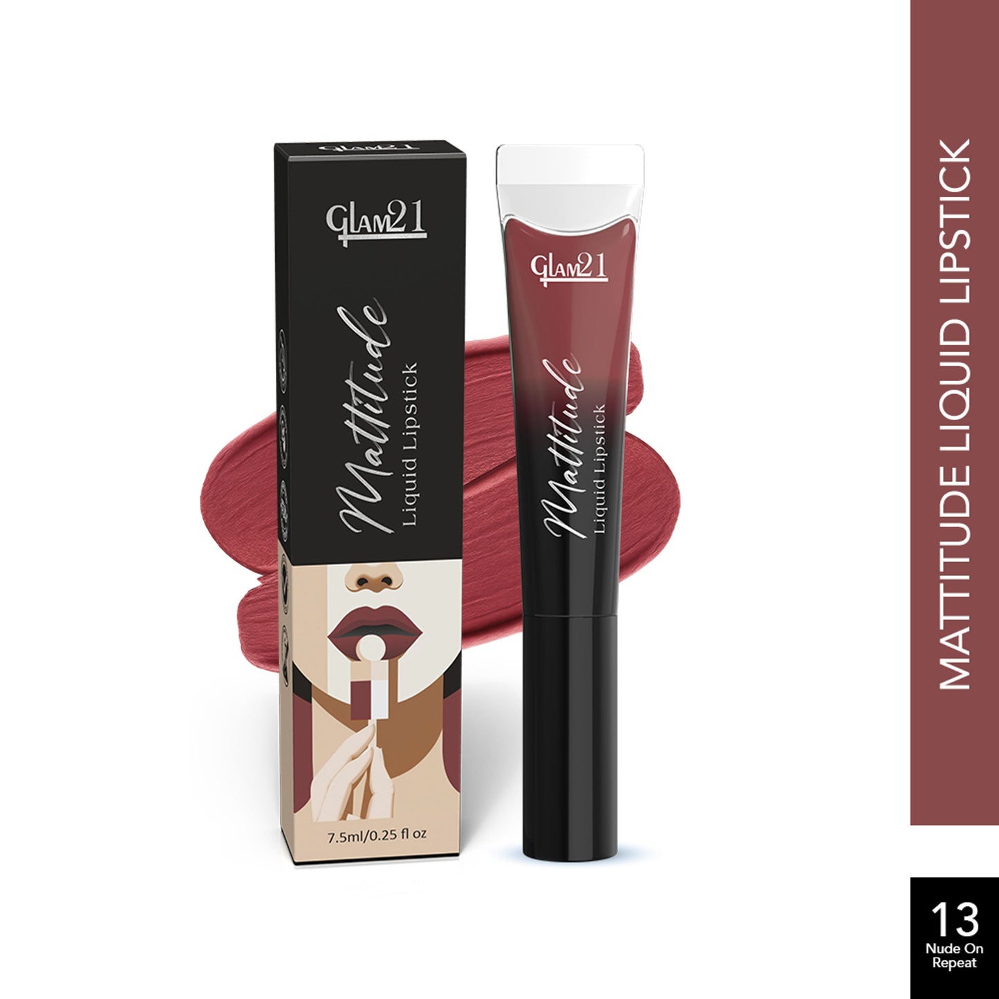 GLAM21 Mattitude Liquid Matte Lipstick - Nude On Repeat