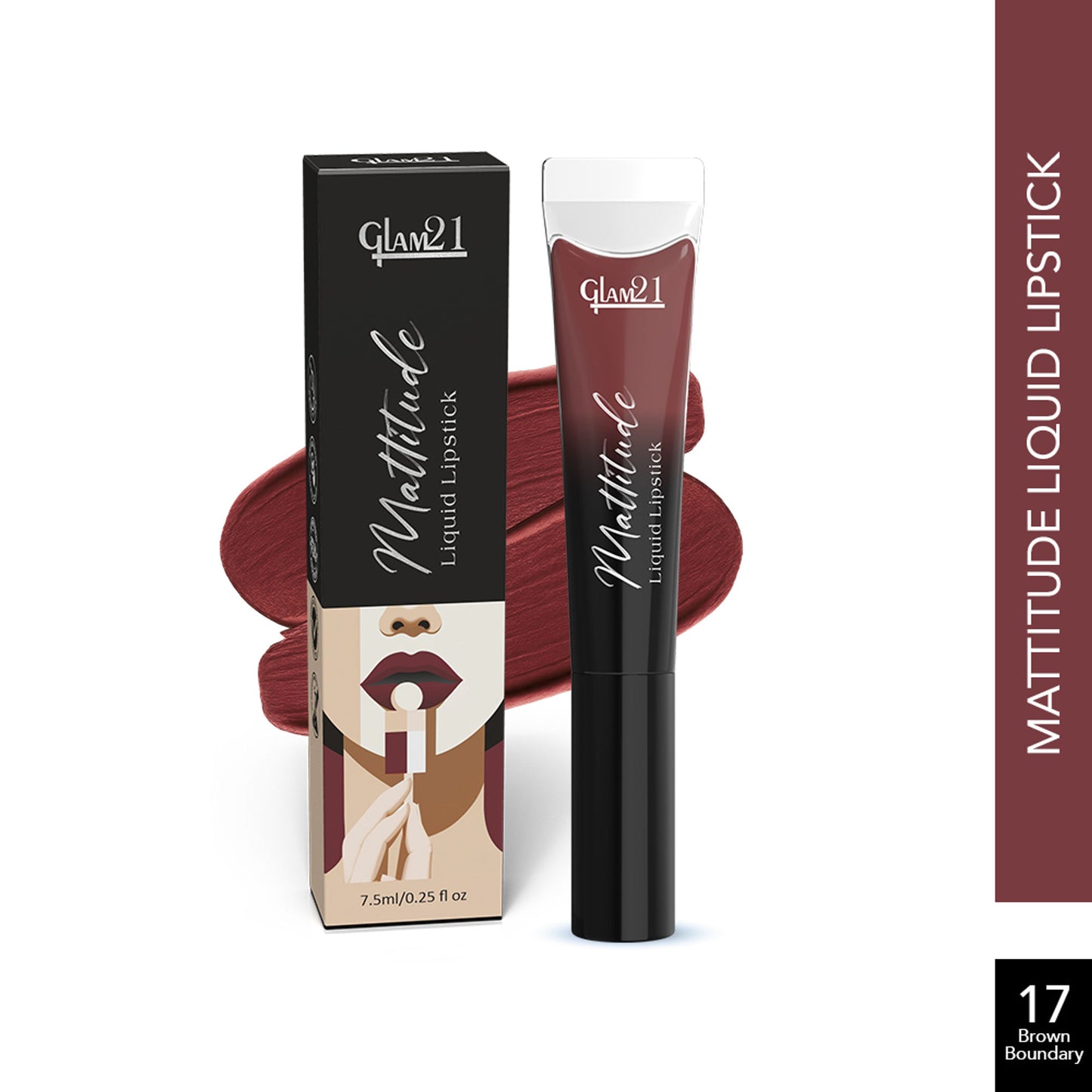 GLAM21 Mattitude Liquid Matte Lipstick - Brown Boundary