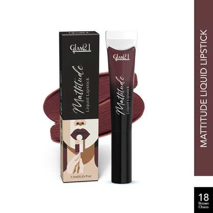 GLAM21 Mattitude Liquid Matte Lipstick - Brown Chaos