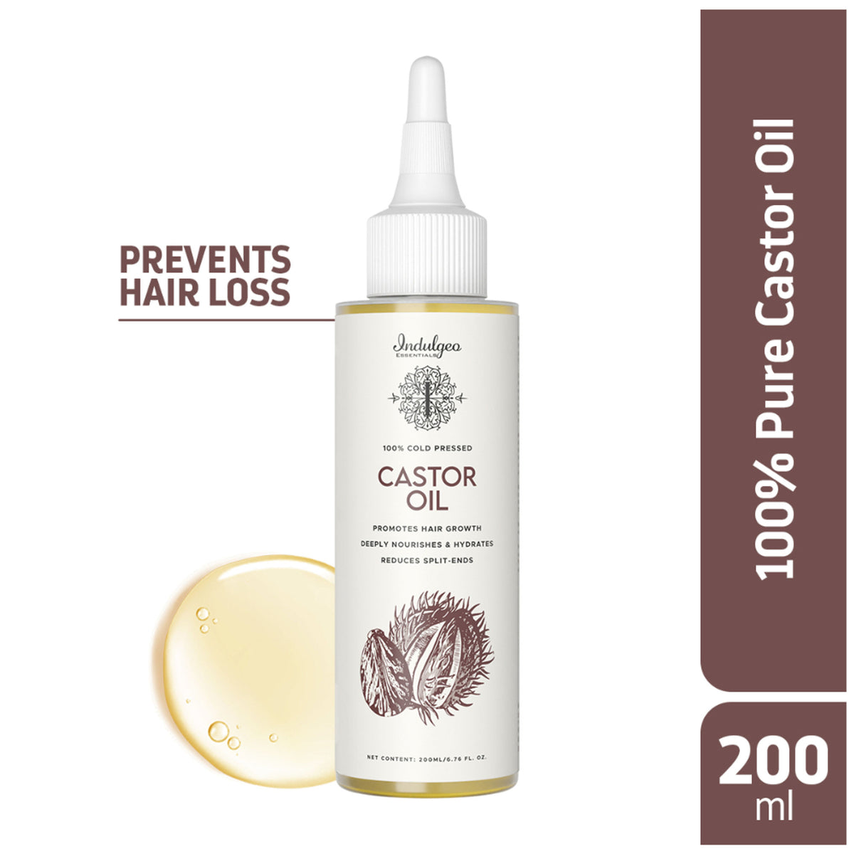 Indulgeo Essentials Cold Pressed Castor Oil For Hair Growth