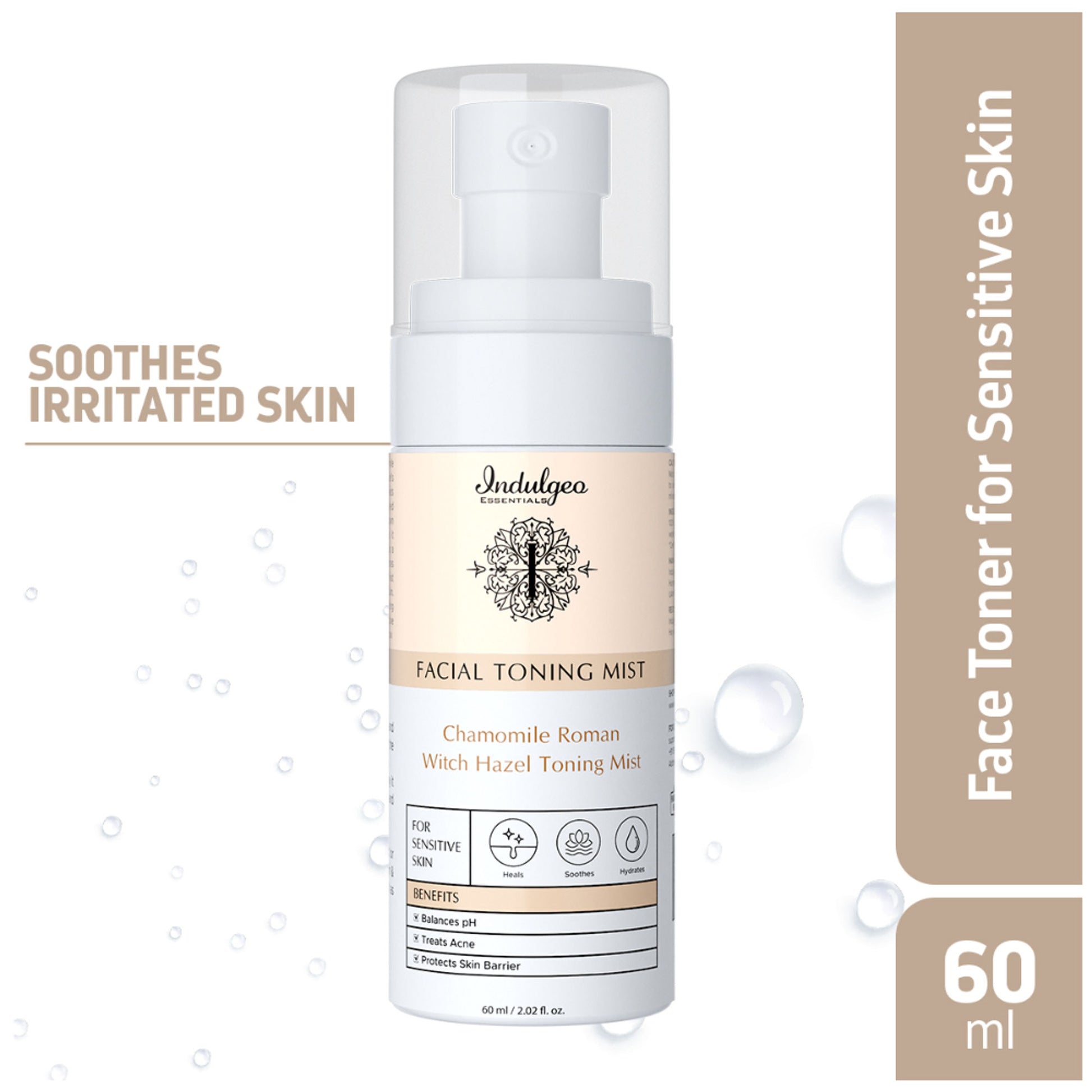 Indulgeo Essentials Chamomile Roman Witch Hazel Toning Mist/Toner For Sensitive Skin