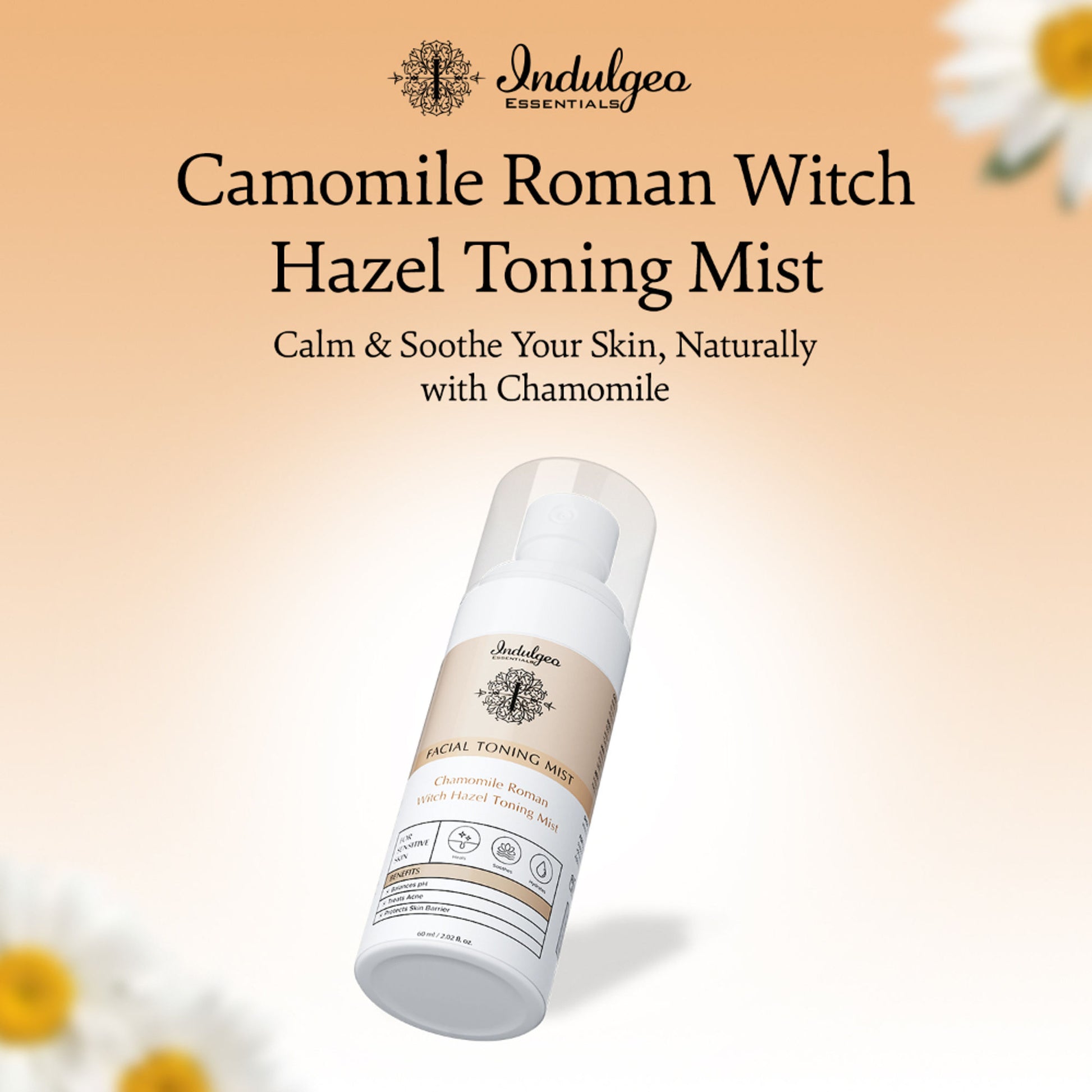 Indulgeo Essentials Chamomile Roman Witch Hazel Toning Mist/Toner For Sensitive Skin