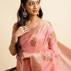 Dhiyona GR Women's Kashmira Pink Cotton Silk Saree