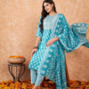 Dhiyona IE Women Floral Printed Regular Sequinned Pure Cotton Kurta with Trousers & Dupatta