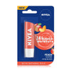 NIVEA Tinted Lip Balm With Natural Oils & 24H Melt-In Moisture Cherry Shine - Fruity Peach Shine
