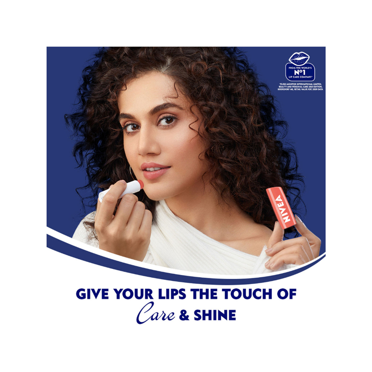 NIVEA Tinted Lip Balm With Natural Oils & 24H Melt-In Moisture Cherry Shine - Fruity Peach Shine