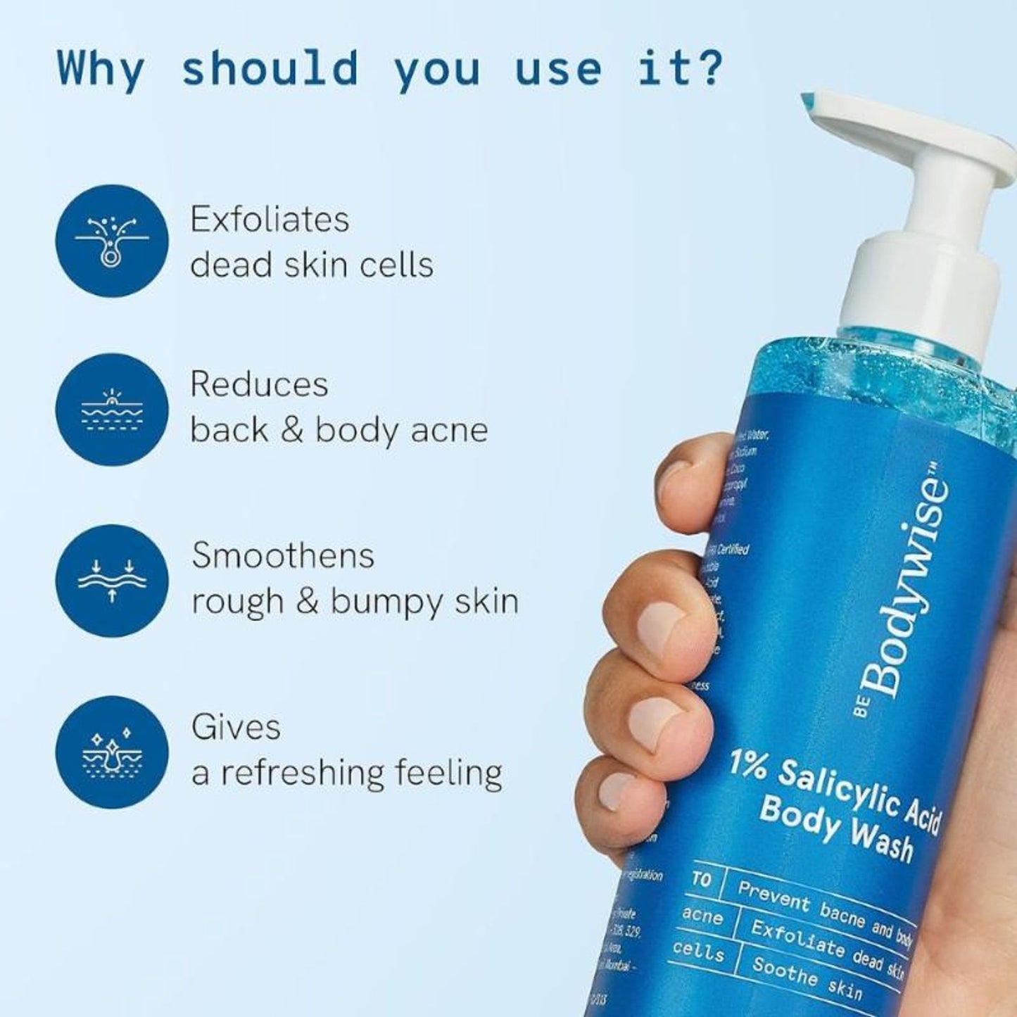 Be Bodywise 1% Salicylic Acid Body Wash - Prevents Body Acne - SLS & Paraben Free - Pack of 2