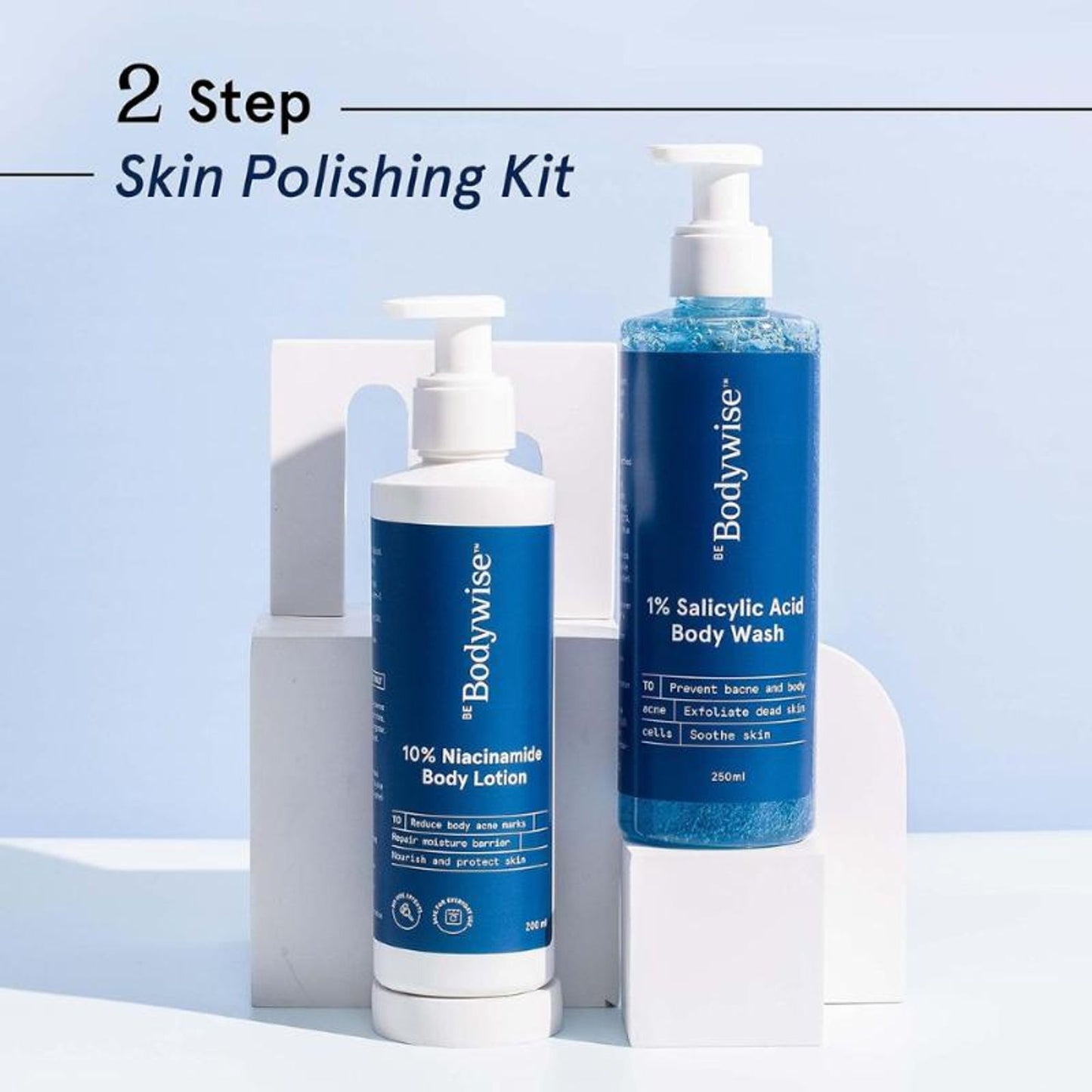 Be Bodywise 1% Salicylic Acid Body Wash + 10% Niacinamide Body Lotion - Helps Improve Skin Texture