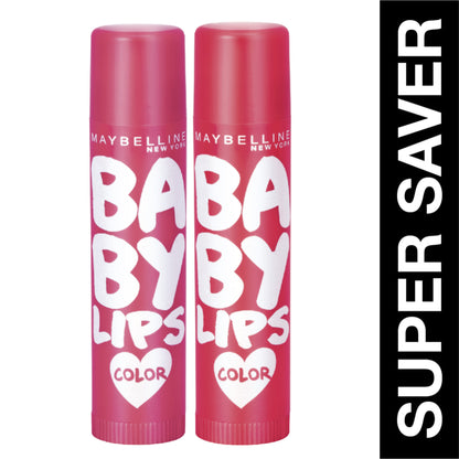 Maybelline New York Baby Lips Color Lip Balm with SPF 11, Lasts UpTo 24H - Cherry Kiss + Berry Crush