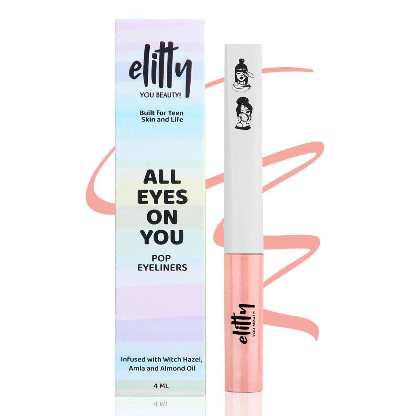 Elitty Matte Pop Coloured Eyeliner - Love Peach