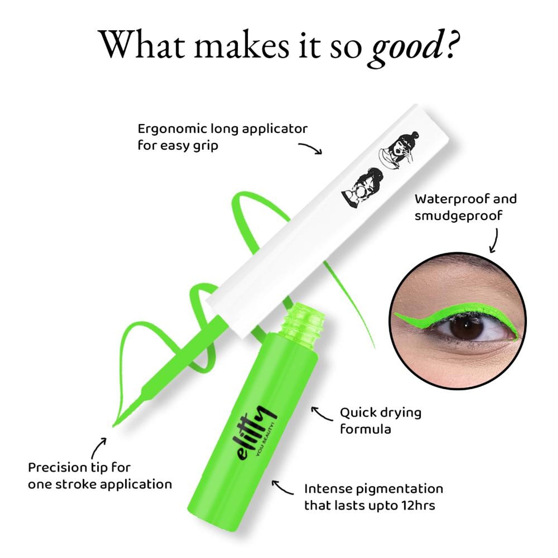 Elitty Matte Pop Coloured Eyeliner - Mean Money Matte