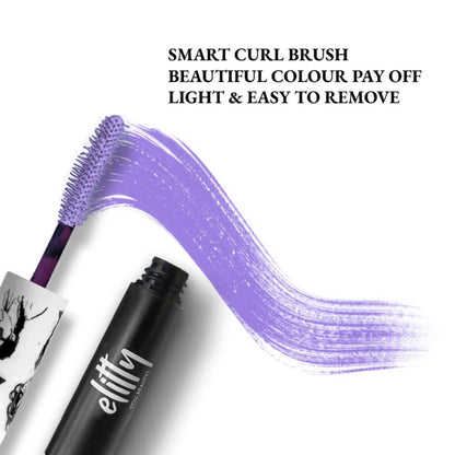 Elitty Eye Gotta Feeling Pop Lush Lashes Mascara in Ok Boomer, showcasing the mascara wand and lush, voluminous lashes.