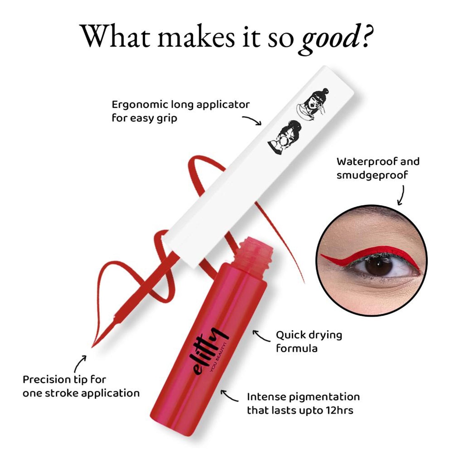 Elitty Matte Pop Coloured Eyeliner - Rusty Rouge