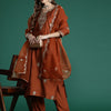 Dhiyona IE Floral Embroidered Liva Kurta with Trousers & With Dupatta