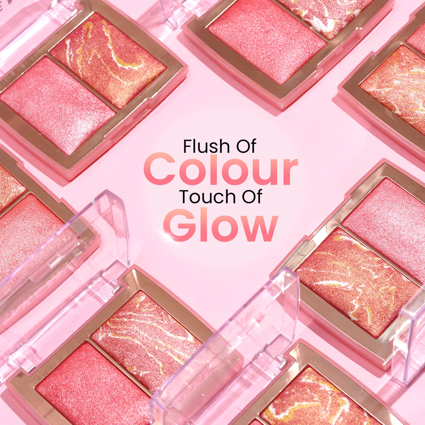Swiss Beauty Bake Me Up Blush & Highlighter , 2-In-1 Baked Formula, Long-Lasting - Coral Glaze