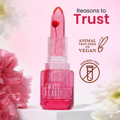 Swiss Beauty Jelly Bloom PH Lip Balm, Colour-Changing Tint, Hydrating With Vitamin E