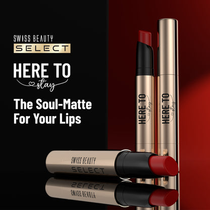 Swiss Beauty Select Here To Stay Lip Crayon Velvety-Matte Finish , 12-Hour Stay - 1 Cool Caramel
