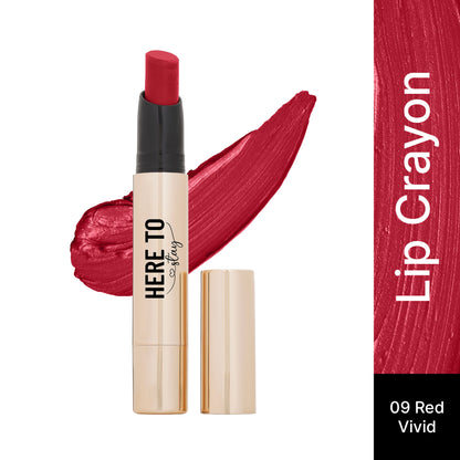 Swiss Beauty Select Here To Stay Lip Crayon Velvety-Matte Finish , 12-Hour Stay - 9 Red Vivid