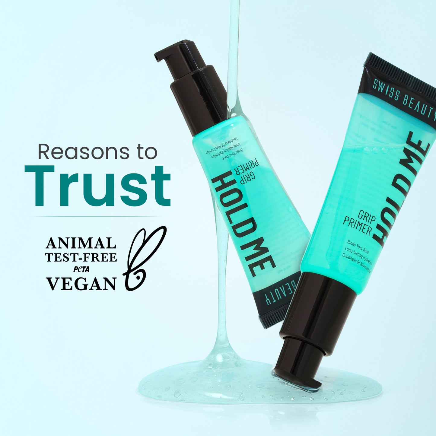 Swiss Beauty Hold Me Grip Primer Grippy Gel Formula , Enriched with Niacinamide & Centella
